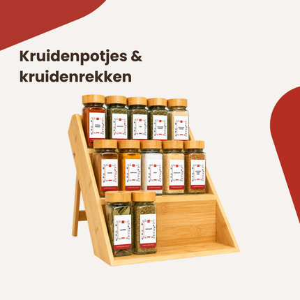 Kruidenpotjes & kruidenrekken – collectie bij Van Beekum Specerijen