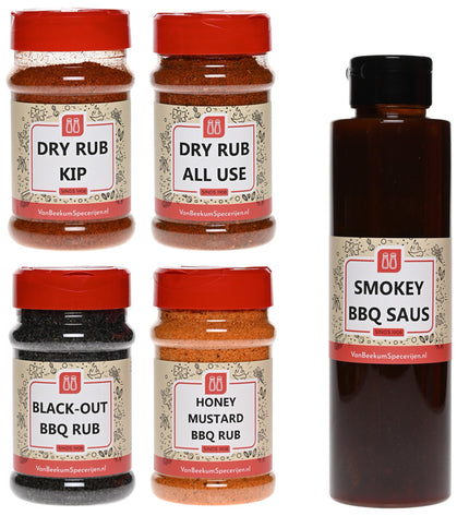 Van Beekum Specerijen BBQ Rub Pakket + Smokey BBQ Saus