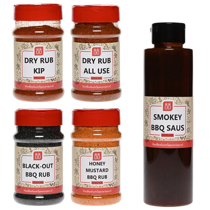Van Beekum Specerijen BBQ Rub Pakket + Smokey BBQ Saus