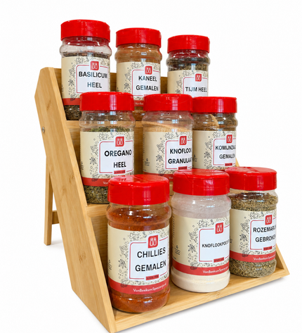 Van Beekum Specerijen Houten Kruidenrekje – 3 Laags