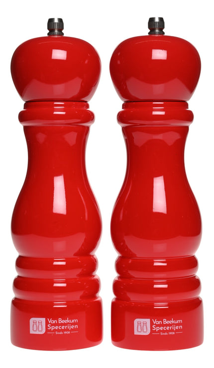 Van Beekum Specerijen Peper- en Zoutmolen Set – Klassiek Rood