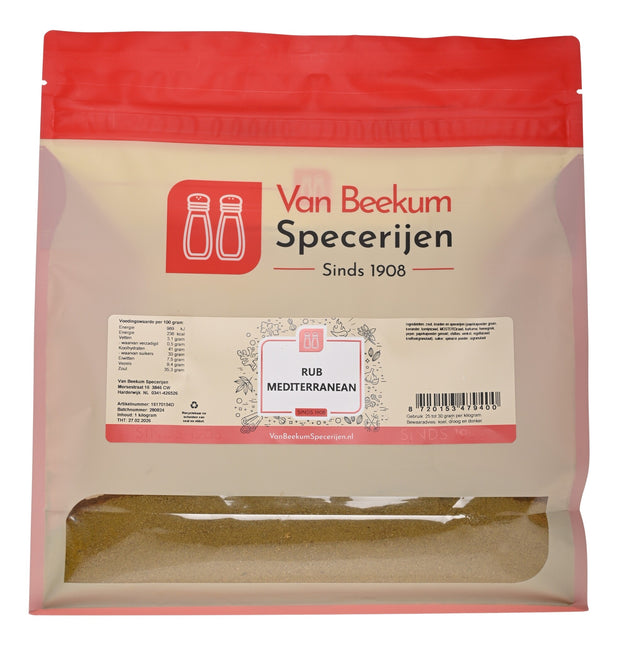 Van Beekum Specerijen Rub Mediterranean - Mediterrane BBQ Rub
